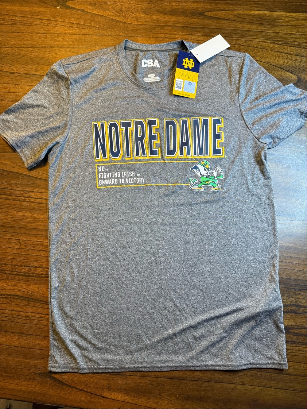 Notre Dame CSA Performance Heather Gray Short Sleeve Tee